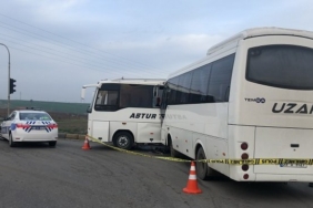 Tekirdağ'da işçi servislerinin çarpışması sonucu 19 kişi yaralandı
