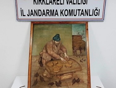Kırklareli'nde Osmanlı dönemine ait tabloyu satmaya çalıştığı öne sürülen zanlı yakalandı
