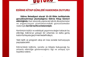 edirne-kitap günleri-ertelendi