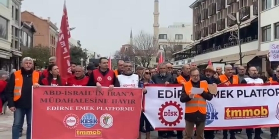 Edirne’de ABD ve İsrail’in İran’a Saldırısı Protesto Edildi